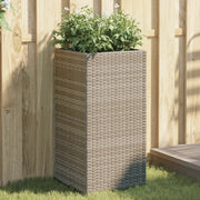 Fioriere da Giardino 2 pz Grigie 40x40x80 cm in Polyrattan 3210521