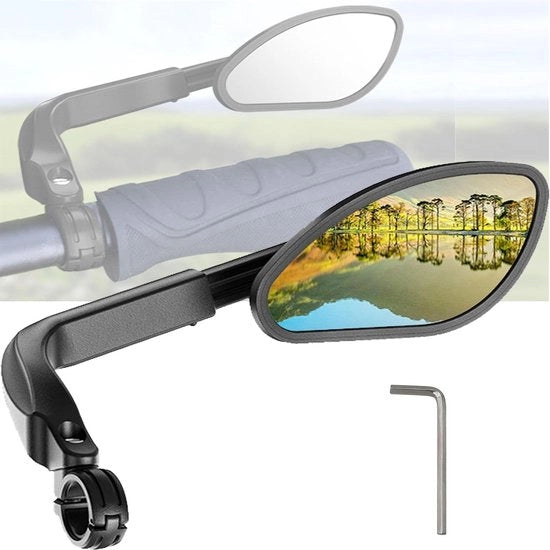 Specchio Retrovisore Intrecciabile per Bicicletta - Regolabile e Rotazione 360° - Adatto per E-bike, Bicicletta da Corsa e Mountainbike