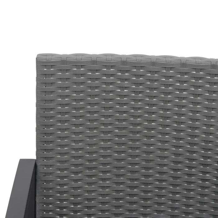 Set Pranzo da Giardino 5 pz con Cuscini PP Rattan Grigio Scuro 360217