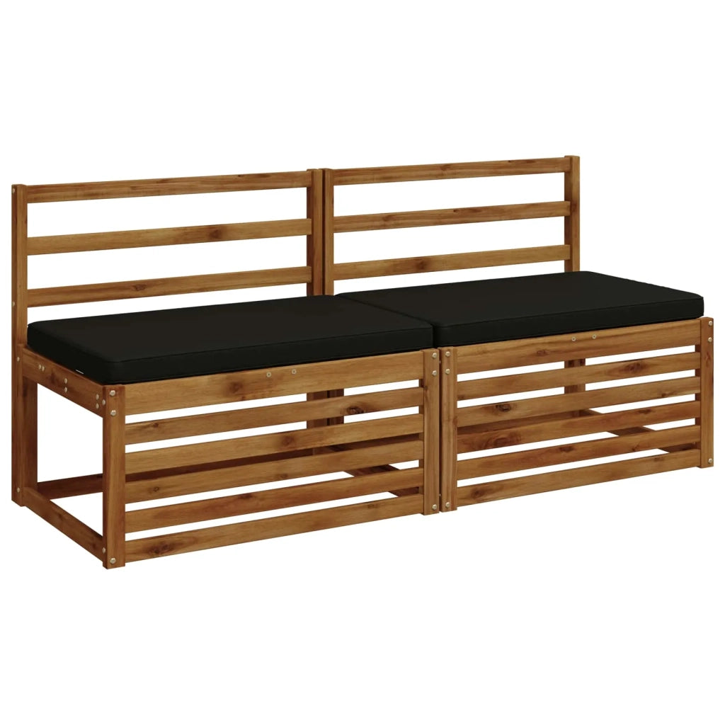 Cuscini per Panchina a 2 Pezzi VUGHT 2 pz 100% Poliestere Nero 951647