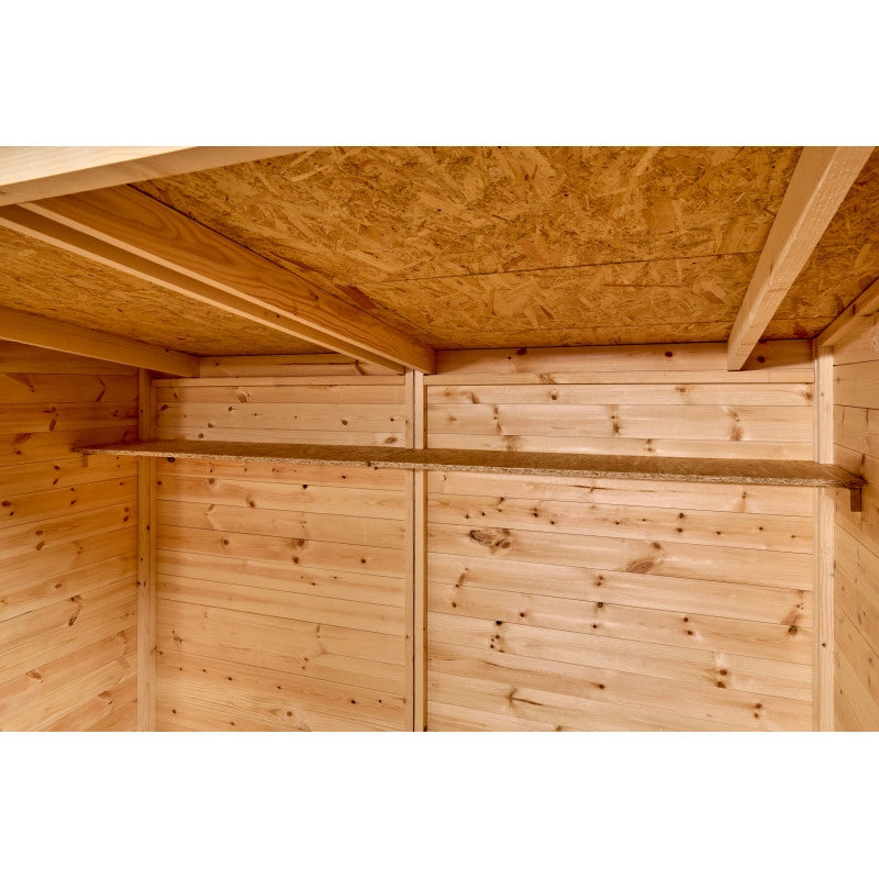 Casetta in legno da giardino con tetto inclinato – 200x120 cm – pannelli 16 mm, doppia porta e pavimento – ED2012.01 Foresta