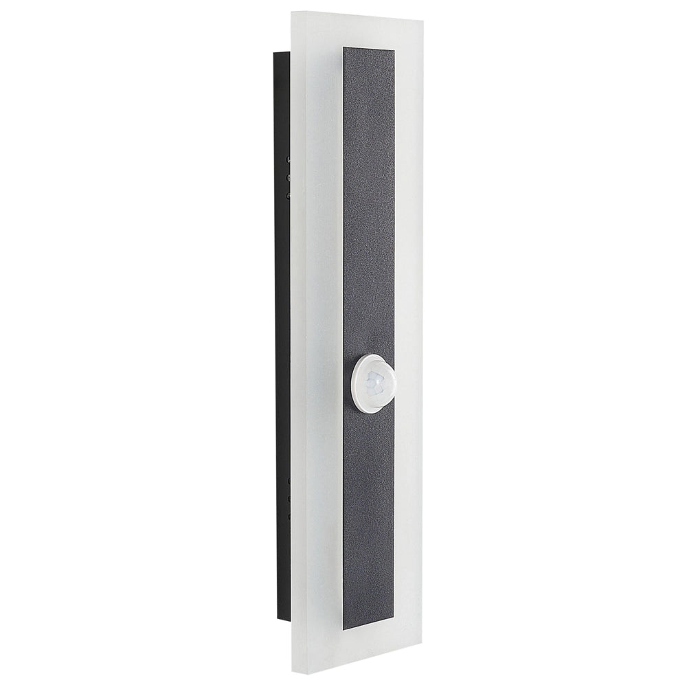 Lampada da parete a LED per esterni Nero 30 cm Acciaio Acrilico con sensore di movimento Design moderno