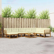 Set di divani da esterno con cuscino 9 pcs Naturale e Crema 3368018