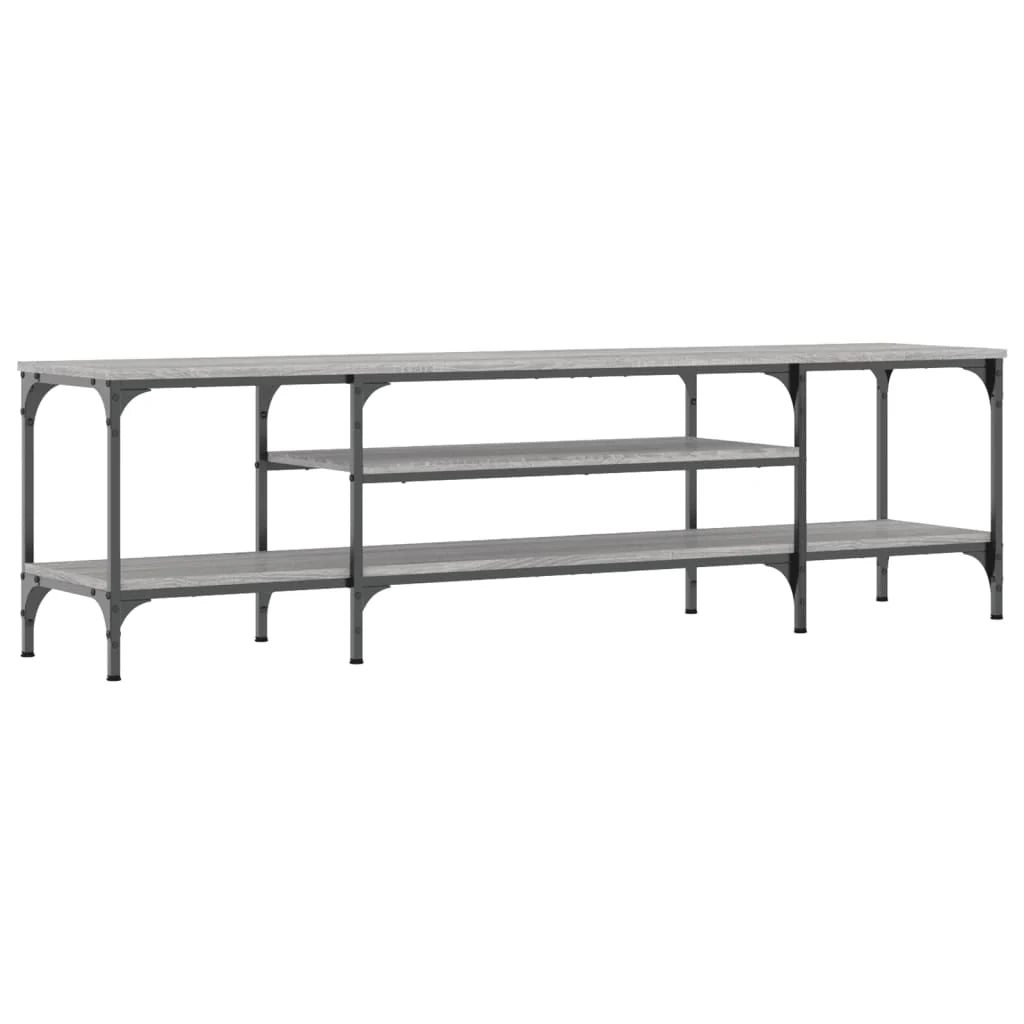 Mobile TV multimediale mensola per TV credenza per TV sala da pranzo soggiorno camera da letto Sonoma 161 x 35 x 45 cm legno ingegnerizzato e ferro grigio 02_0028425