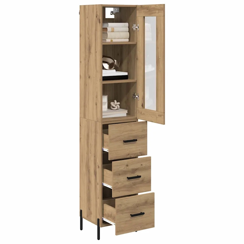 Credenza con Cassetto-Buffet-Armadio da cucina Rovere artigianale 34,5 x 34 x 180 cm 989932