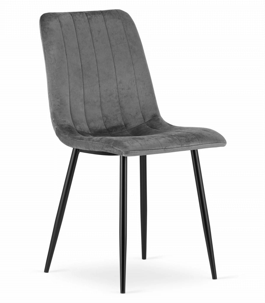 Set di 4 sedie Valora JEWA in velluto grigio scuro | durevole | comYERRable