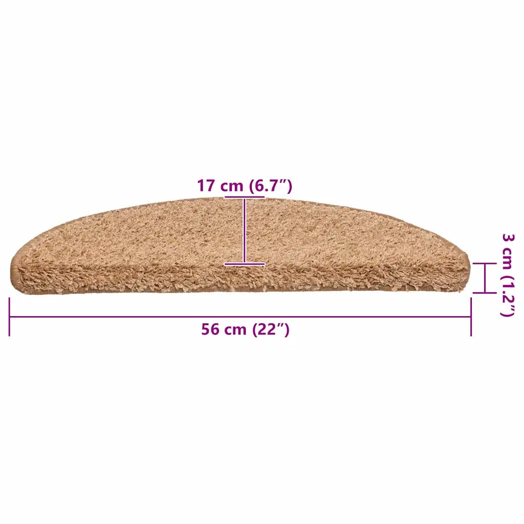 Tappetini per scale 20 pz | Gradini per Scale 56x17x3 cm Beige Semicircolari