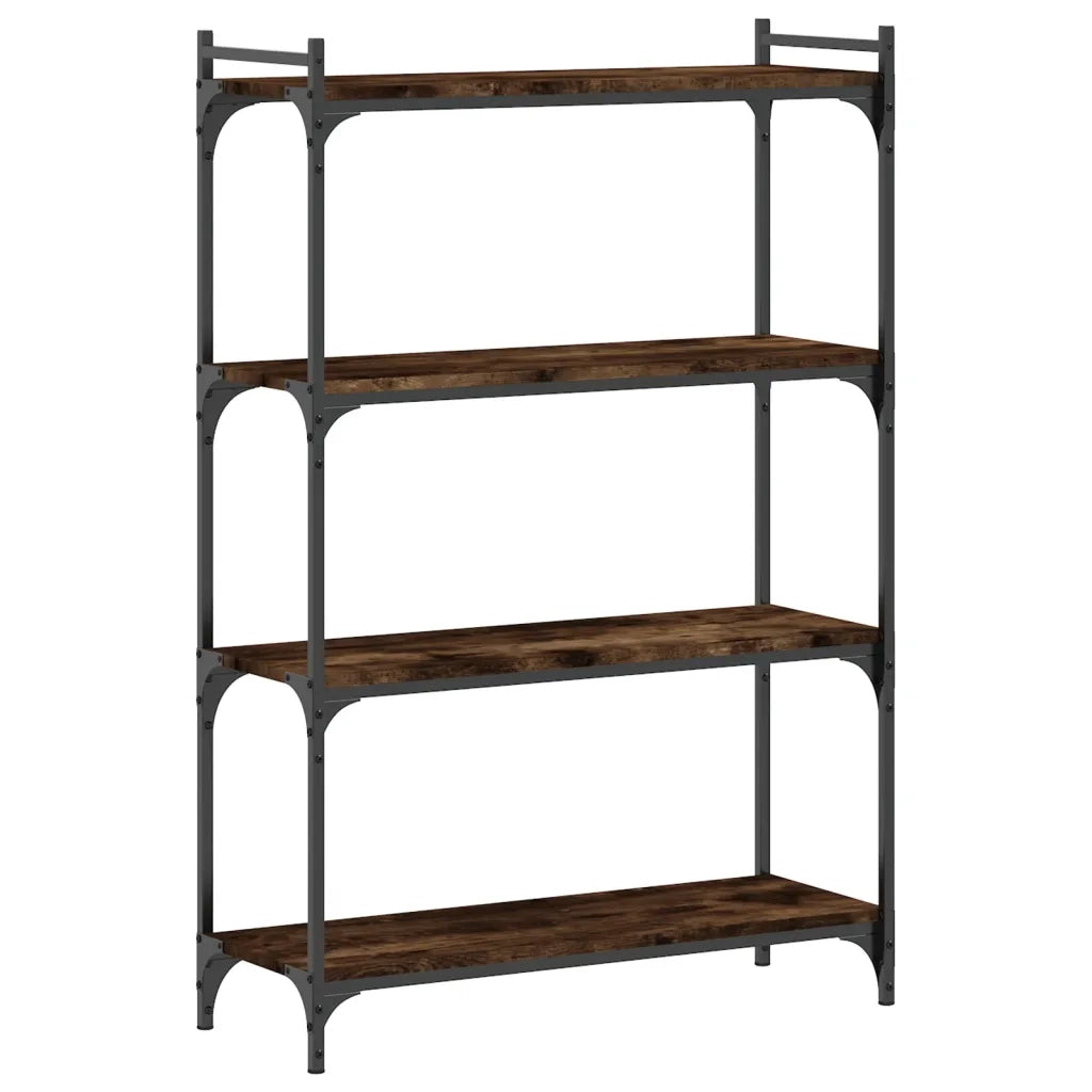 Libreria a 4 Ripiani Rovere Fumo 80x30x120 cm Legno Multistratocod mxl 109595