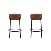 Set 2 Sgabelli Syd 41x41x67 cm in Tessuto Ruggine