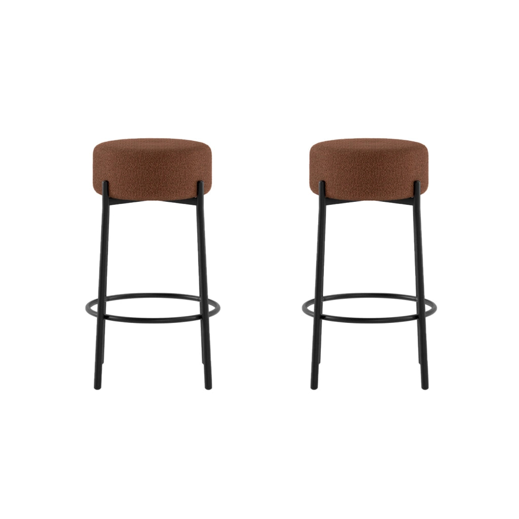 Set 2 Sgabelli Syd 41x41x67 cm in Tessuto Ruggine