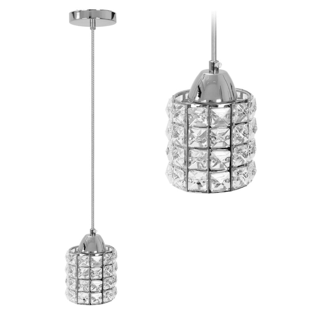 Lampada Da Soffitto Cristallo Argento APP727-1CP