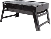 Griglia a carbone da campeggio e terrazza in acciaio nero rettangolare pieghevole - 43 x 29 x 22 cm - Facile da trasportare per uso campeggio e terrazza Barbecue