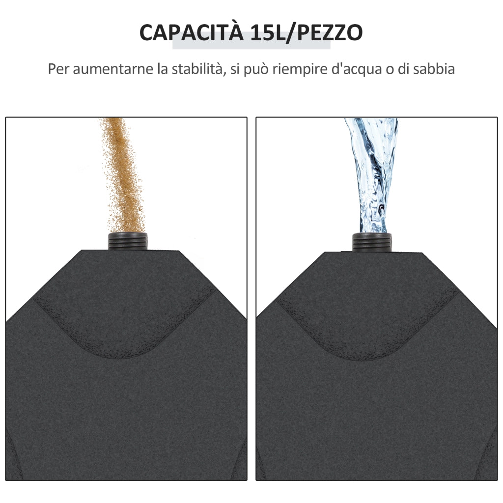 Set 4pz Base per Ombrellone da Giardino in Plastica 50 ¡Á 50 ¡Á 7.5cm