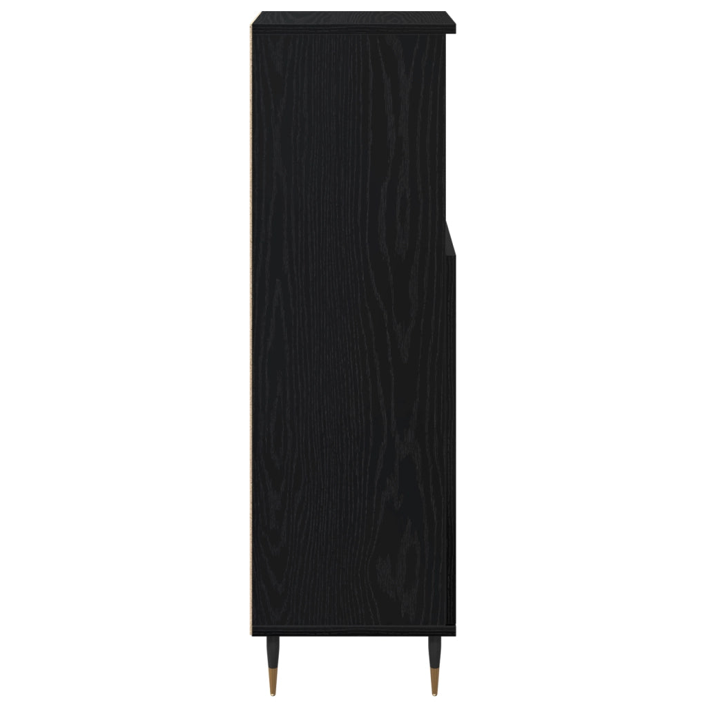 Mobile da bagno  Nero Rovere 30x30x100 cm Legno ingegnerizzato