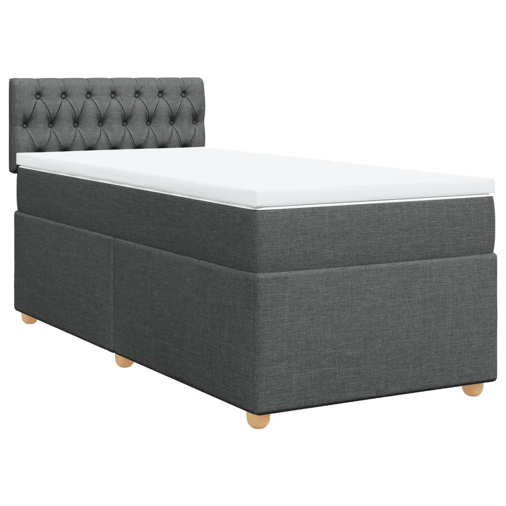 Giroletto a Molle con Materasso Grigio Scuro 100x200 cm Tessuto 3286599