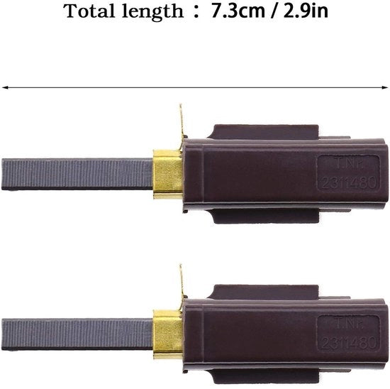 Set di Spazzole in Fibra di Vetro per Aspirapolvere - 2 pezzi - Nero - Adatto per Numatic - Idoneo per Henry Hvr200 - 7,3 cm