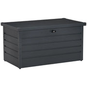 EasyComfort Panca Baule Contenitore da Giardino con Chiave, Cassapanca Moderna in Acciaio, Grigio, 120x62x62cm
