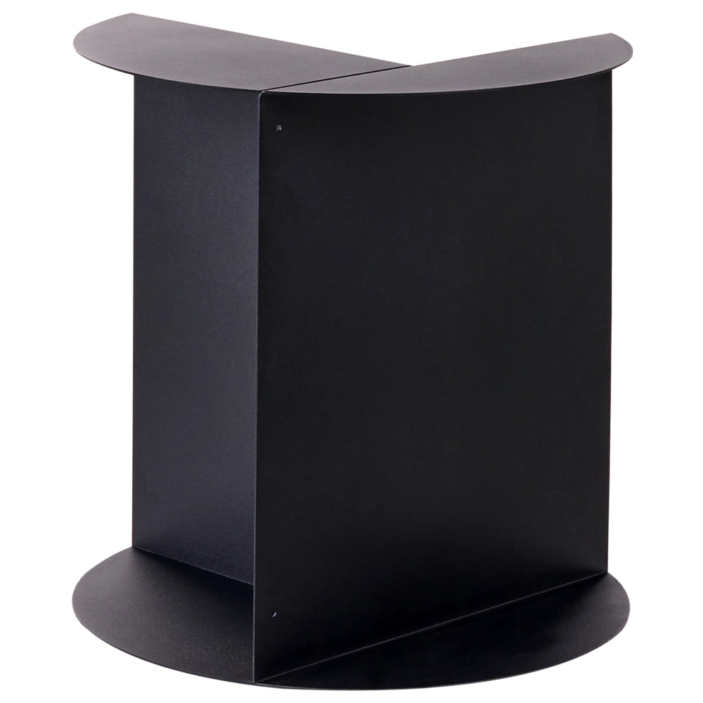 Tavolino basso rotondo in metallo nero soggiorno elegante
