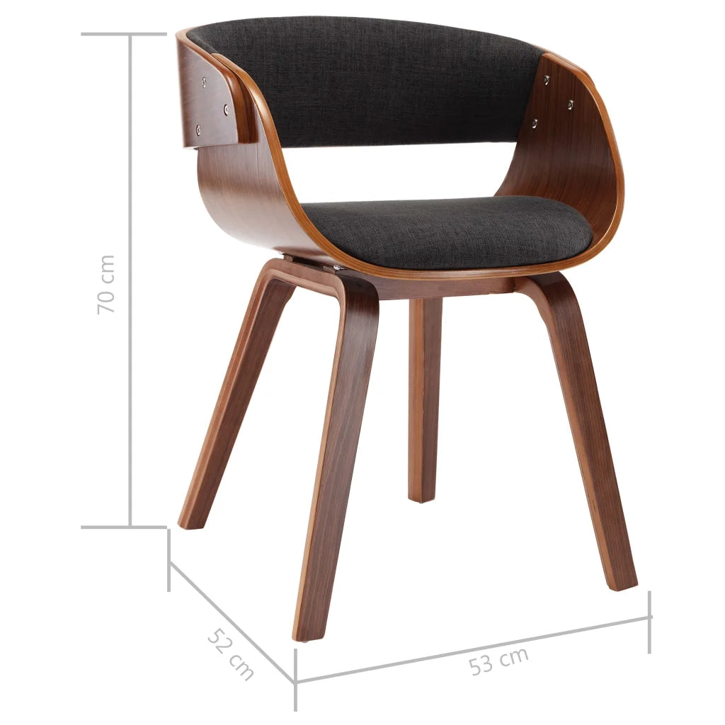 Sedie da Pranzo 6 pz Legno Curvato e Tessuto Grigio 278861