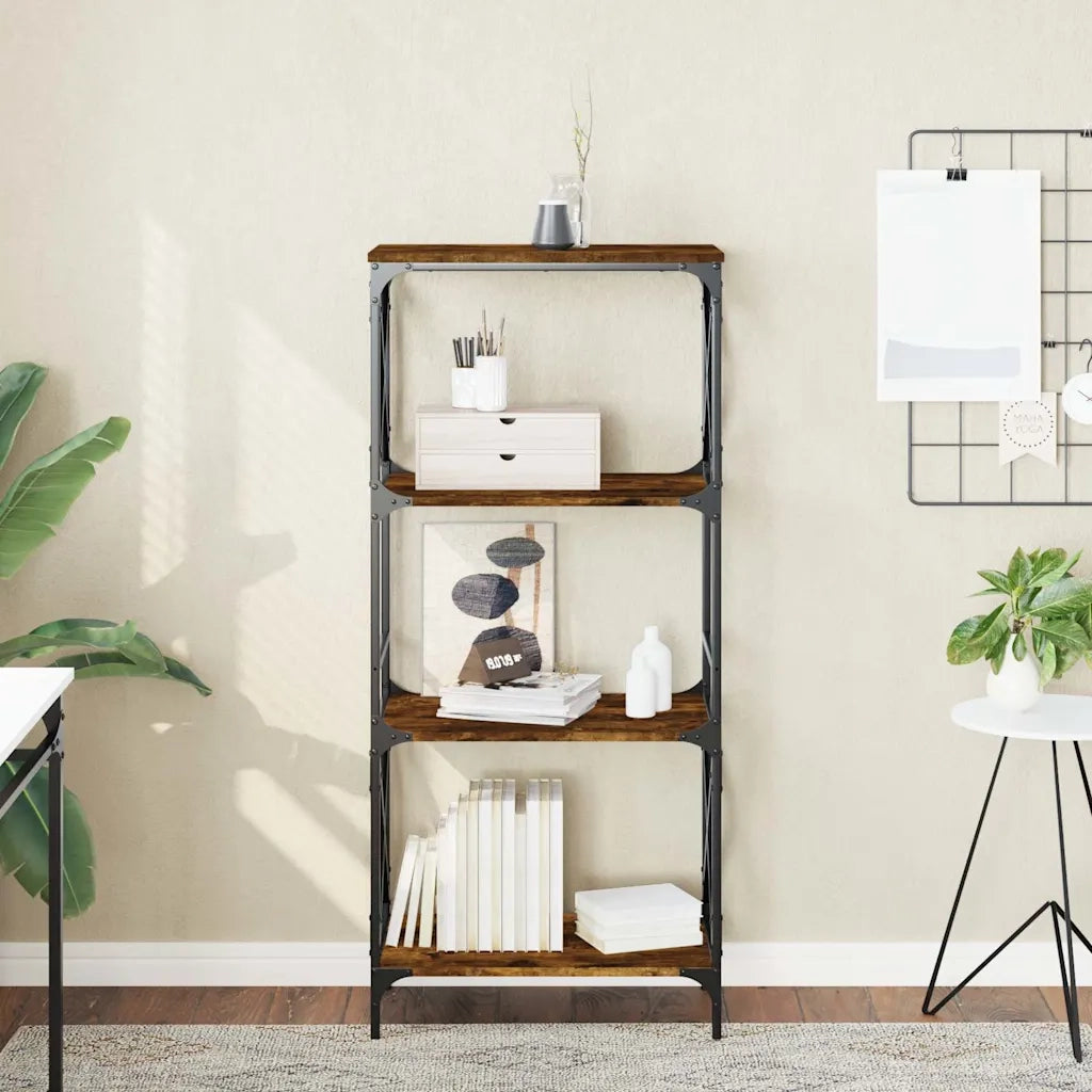 Libreria a 4 Ripiani Rovere Fumo 59x35x132 cm Legno Multistrato 837619