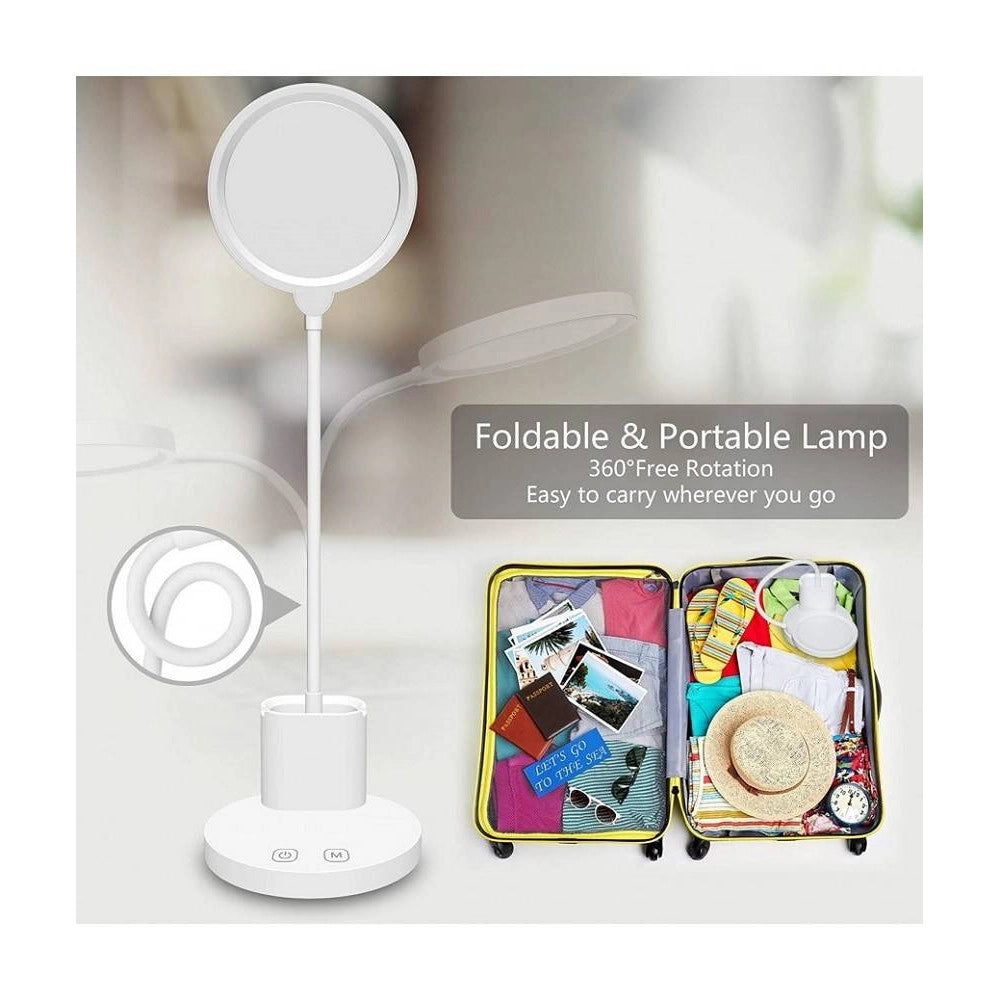 Trade Shop - Lampada Tavolo Flesibile Led Ricaricabile Portacellulare Dimmerabile 10w Ls-td01 -