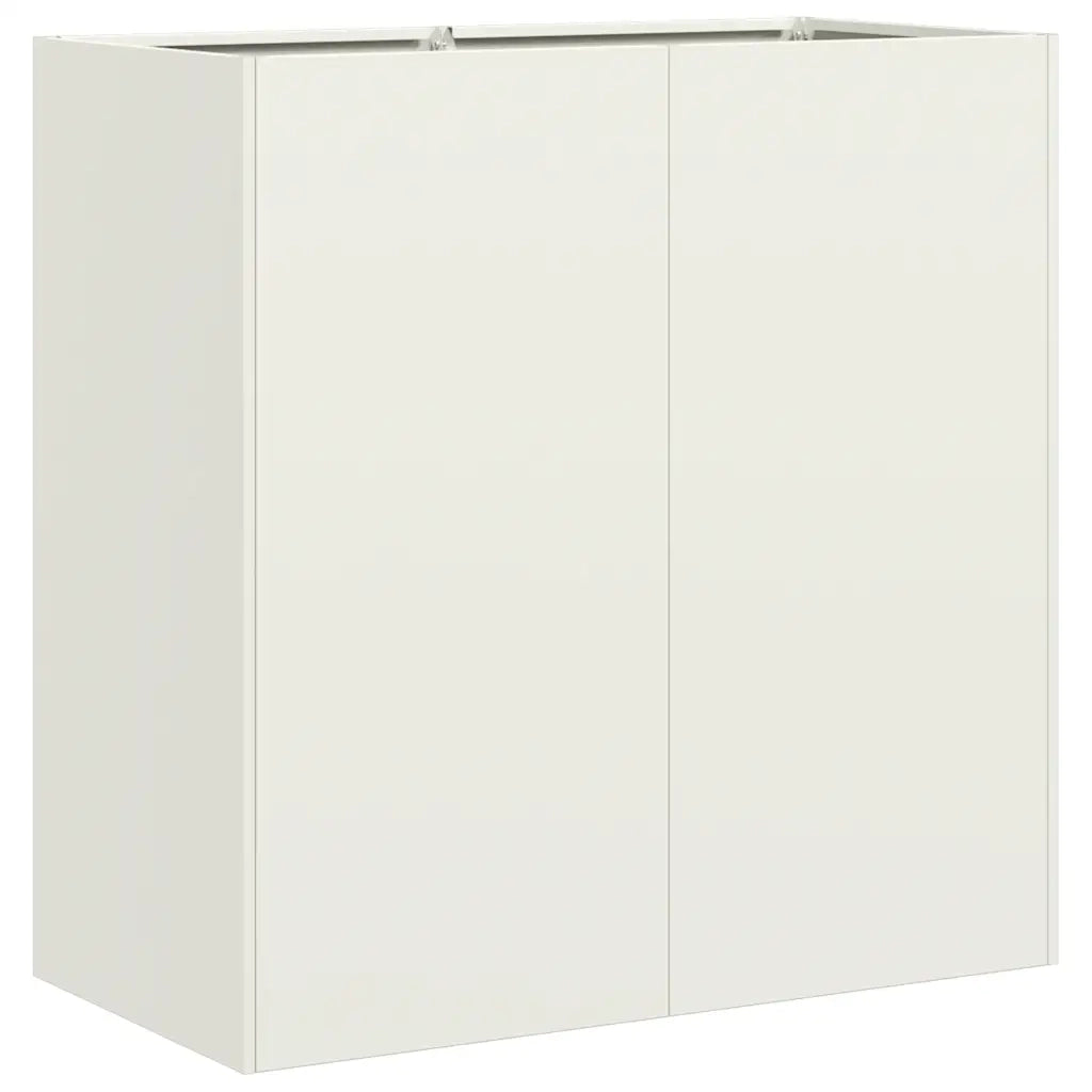 Fioriera-Vaso-Contenitore per Piante Bianca 80x40x80 cm in Acciaio Laminato a Freddo