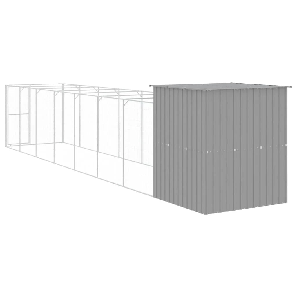 Cuccia per cani con recinto chiaro 165 x 863 x 181 cm grigio 02_0043500