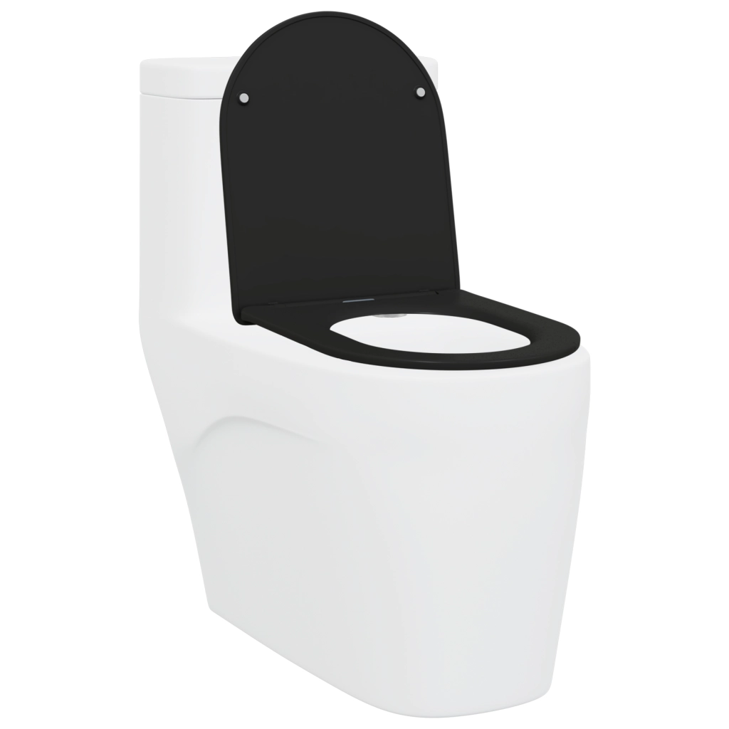 Seggiolino per Toilette a Rilascio Rapido con Chiusura Morbida - Duroplast, Nero