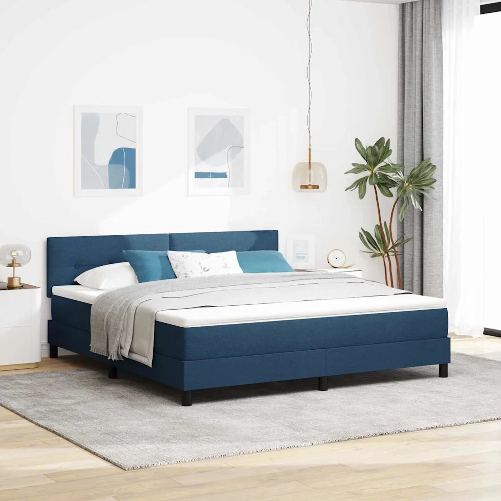 Letto a molle con testiera Blu 180 x 200 cm Tessuto 3338712