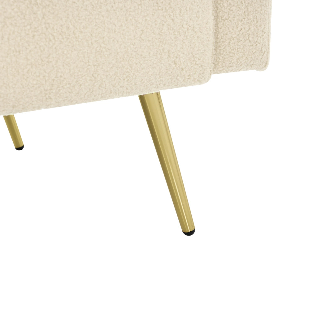 DIVANO LETTO reclinabile 175x64x72 cm Sherpa beige con tasche laterali