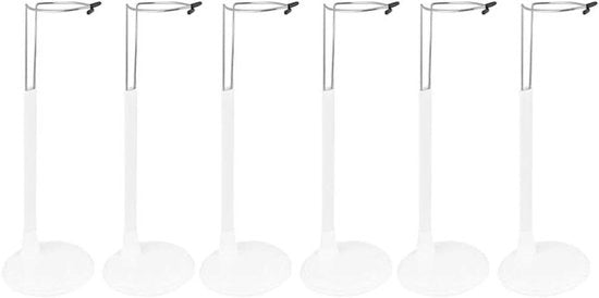Allestimento per bambole e action figure - Display e supporto - Bianco - 35 cm - Per bambole, orsetti e action figure - Set da 2 pezzi