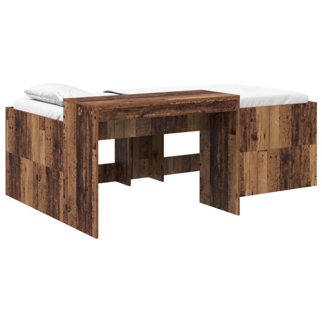 Letto alto per bambini con scrivania Legno antico 98.5 x 200 cm 3422665