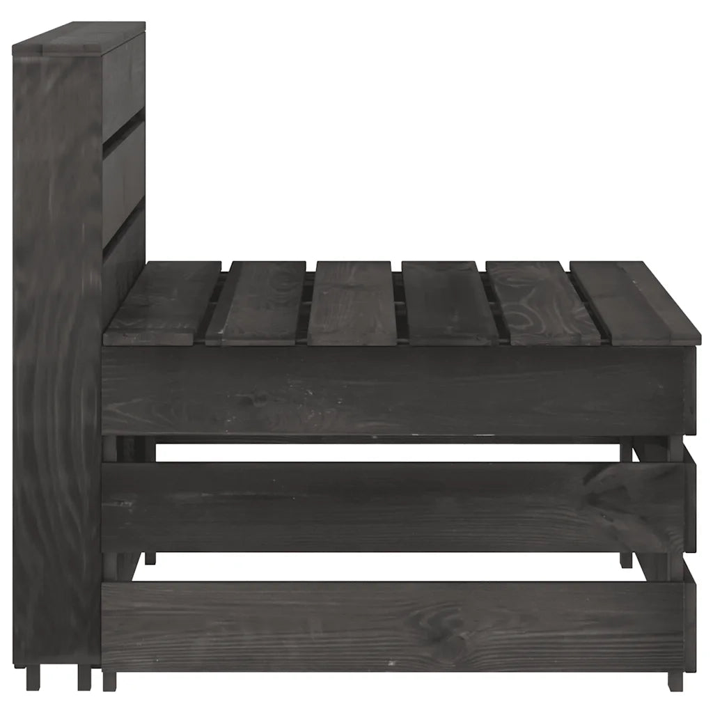 Divano Centrale da Giardino Pallet Legno Pino Impregnato Grigio 316195