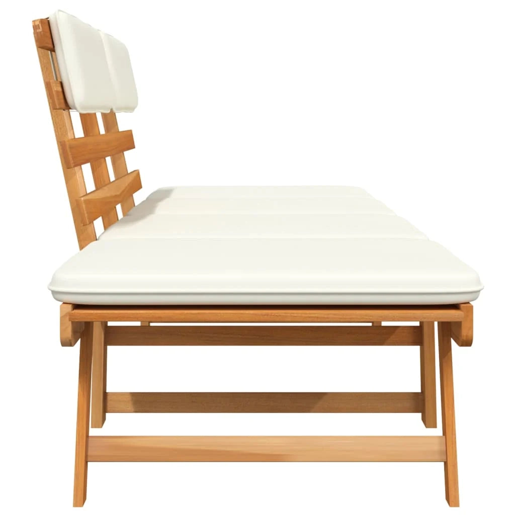 Panca da giardino 2 in 1 mobili da esterno per patio con cuscini 190 cm legno massello di acacia 02_0011599