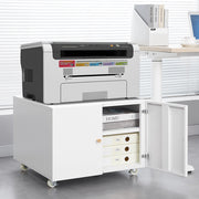 ARMADIO PORTASTAMPANTE SU RUOTE 67 x 67 x 16,5 cm Metallo Bianco