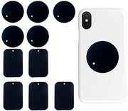 Piastre metalliche da 10 pezzi - Adesivi magnetici per telefono - Sostituzione per supporto telefono - Acciaio inossidabile - Universale - Leggero e pratico