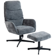 Poltrona relax con poggiapiedi, schienale alto, base metallo ¨C zephmum ¨C Grigio