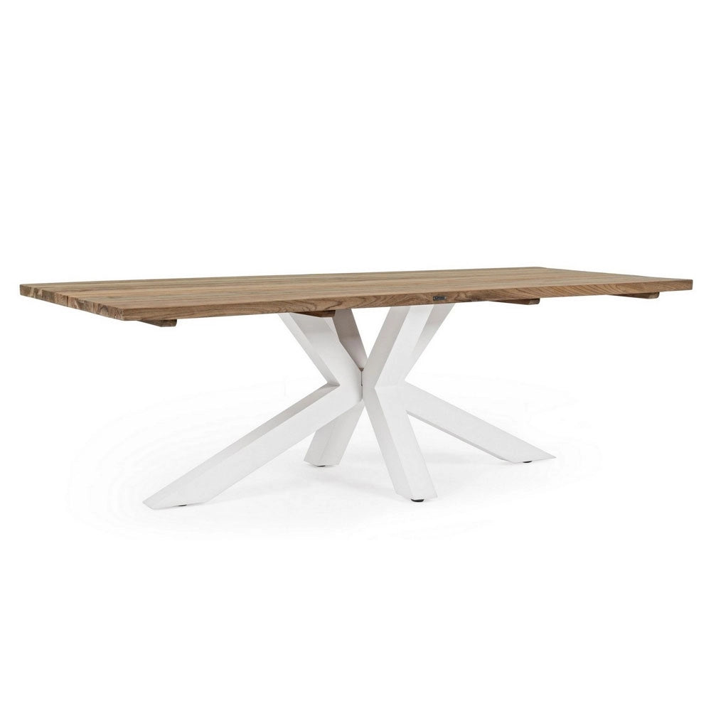 Tavolo da Esterno Giardino in Legno 240 x 100 cm Bianco Ramsey Bizzotto