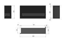 Camino a Bioetanolo da Incasso 90x45 cm Corner 900 Right Destro Nero