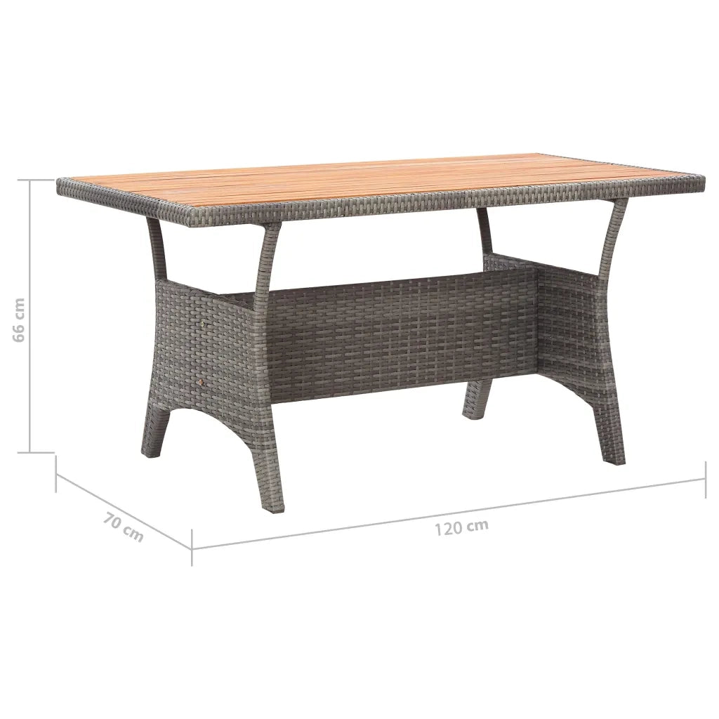 Tavolo da Giardino | Tavolino da esterno Grigio 120x70x66 cm Legno Massello di Acacia