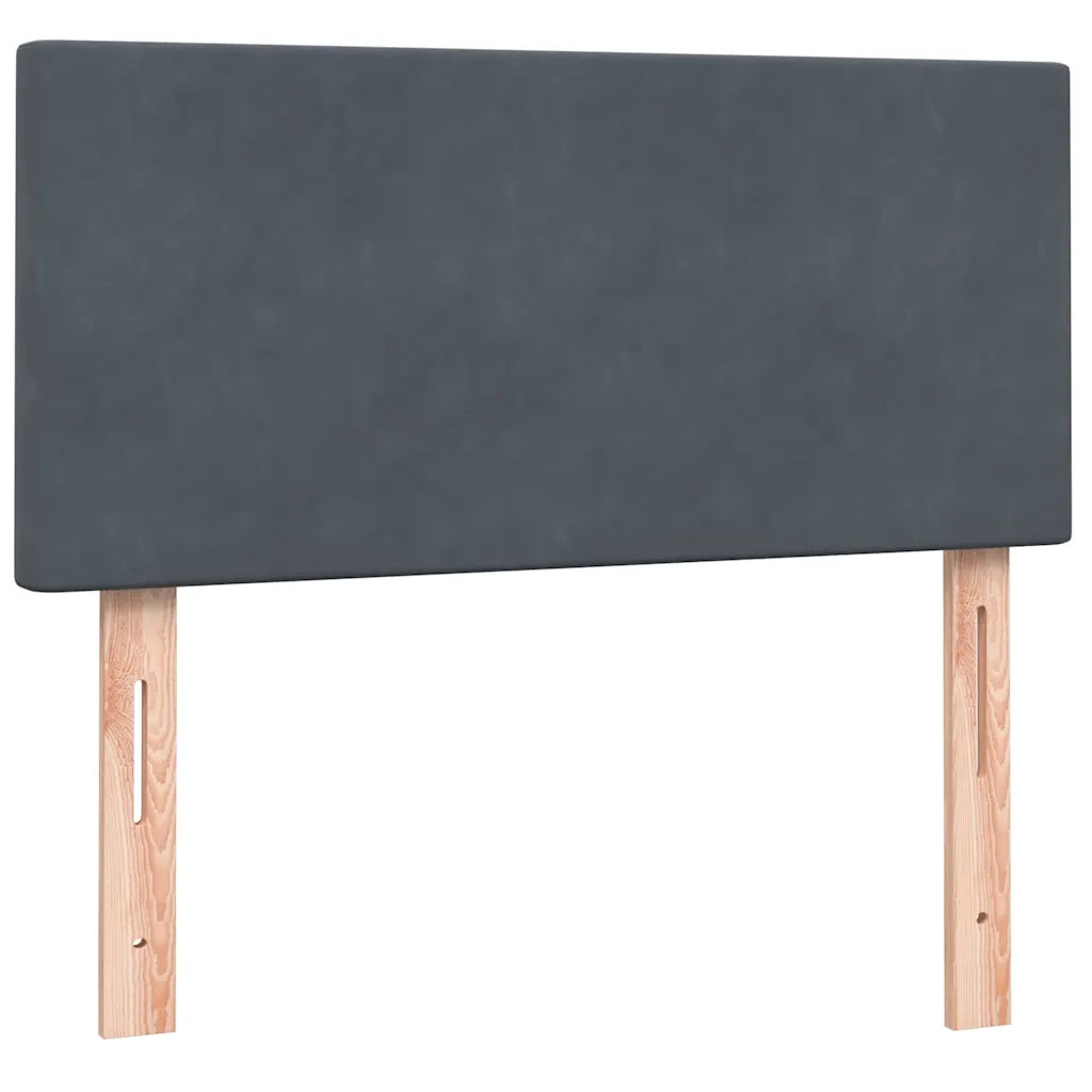 Letto a Molle con Materasso e LED Grigio Scuro 80x210 cm Velluto 3316666