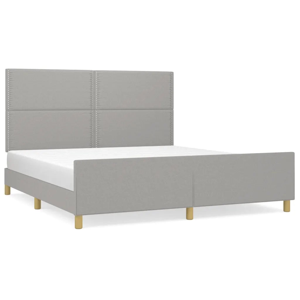 Giroletto senza Materasso Grigio Chiaro 180x200 cm Tessuto