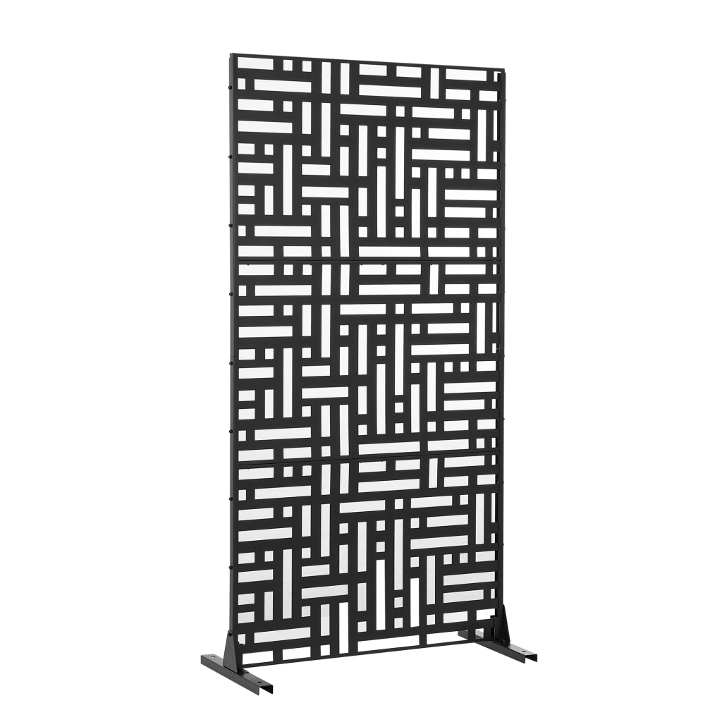 Pannello Divisorio Bernalda Struttura Traforata in Acciaio 180 x 90 cm Nero casa.pro