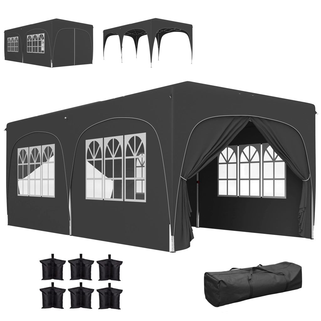 Tonnelle pliante 3x6m ¨C zephmum ¨C Grigio scuro