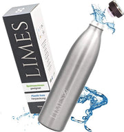 Fiaschetto di acciaio inossidabile, 1 litro, flacone termico, bottiglia di acqua isolata, flacone termico impermeabile, doppio strato, resistente al lavastoviglie, acciaio inossidabile, 1000 ml.
