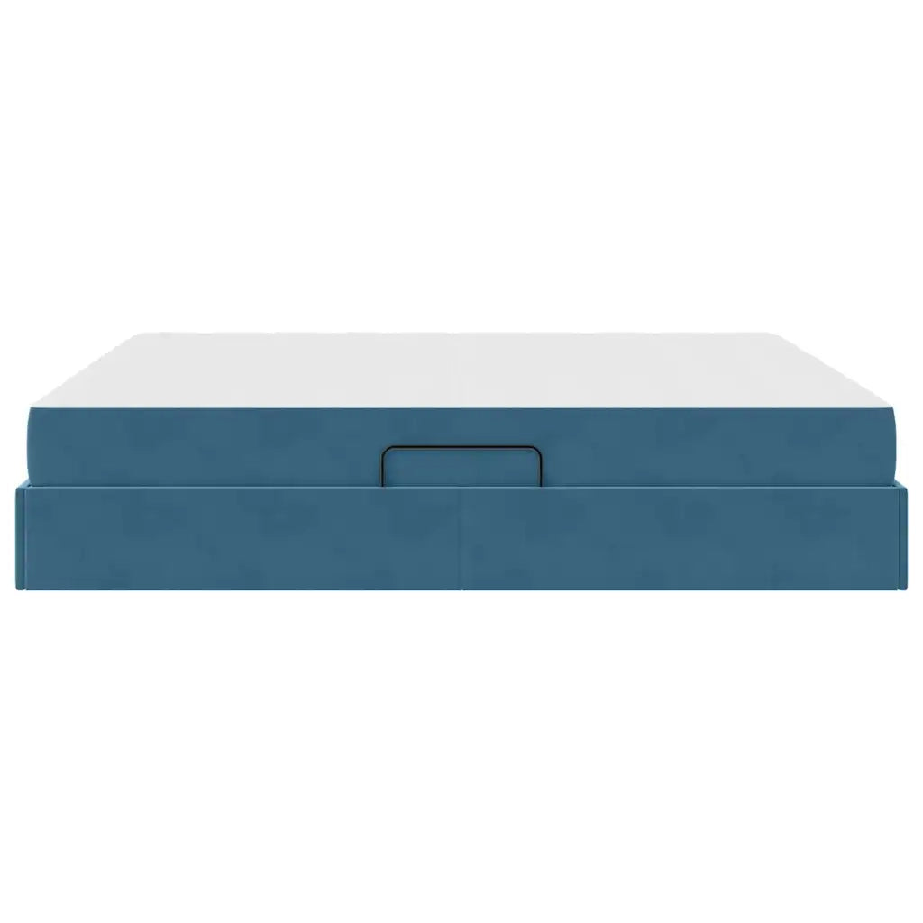 Letto con contenitore e materasso Blu Scuro 180 x 200 cm