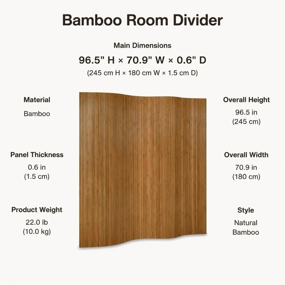 Screen Brown 165x250 Cm Bamboo