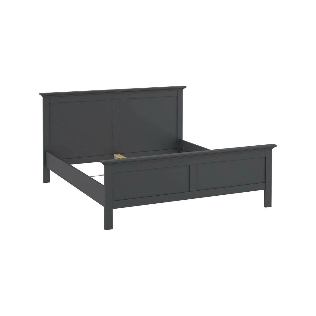 Letto matrimoniale Arika, Sommier per camera da letto, Giroletto per stanza, Struttura porta materasso, 211x179 h110 cm, Grigio