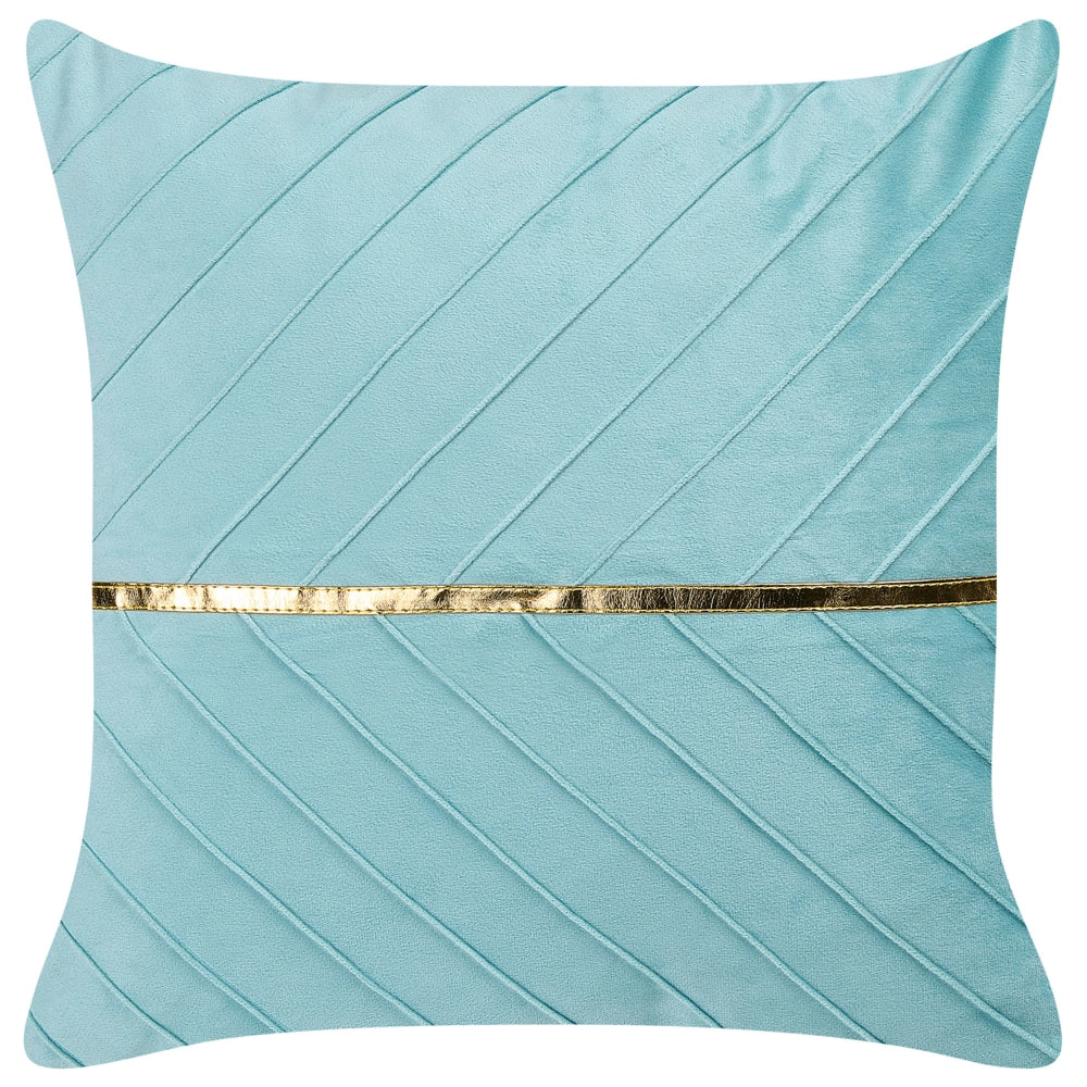 Set di 2 cuscini blu chiaro con dettagli dorati  45 x 45 cm glamour soggiorno camera da letto