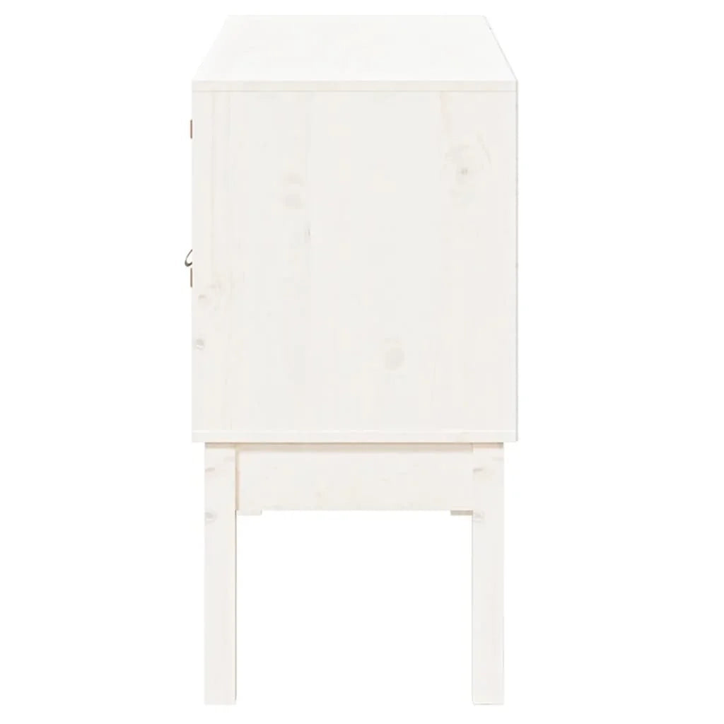 Buffet credenza cassettiera armadio mobile contenitore organizer per cucina soggiorno salotto 110 x 40 x 78 cm legno massello di pino bianco 02_0030200